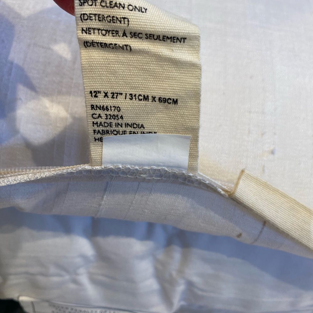 Anthropologie Silk Blue and Gold Lumbar with Stone Trim - Picture 12 of 13